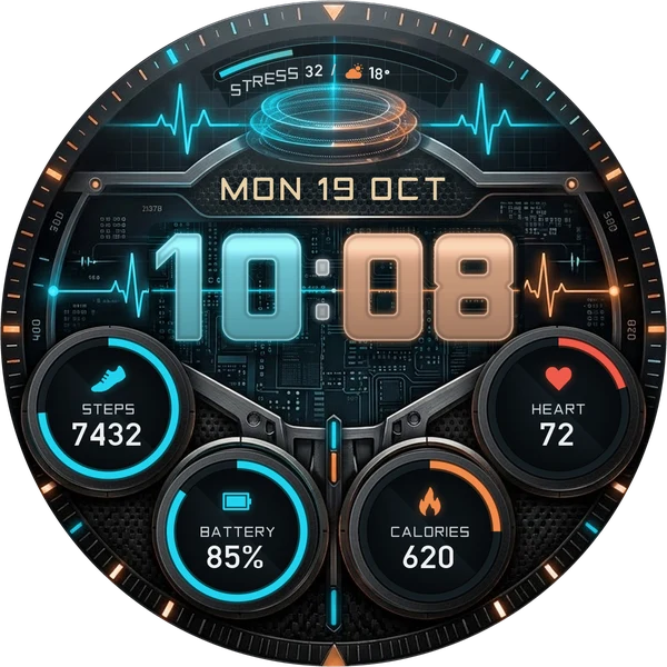 Chrono Glass watchface